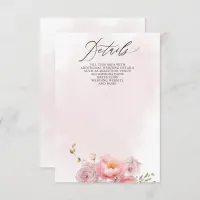 Elegant Boho Summer Spring Blush Floral Wedding Enclosure Card