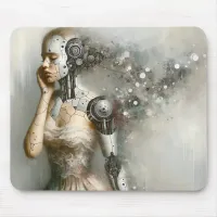 Female Cyborg Woman Ai Art  Mouse Pad