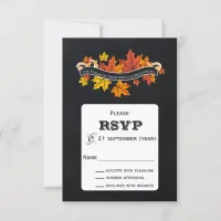 Vintage Chalkboard fall wedding rsvp