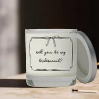 Handwritten Coquette Bow Chic Bridesmaid Proposal Scented Candle