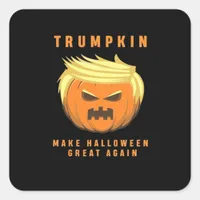 Trumpkin Make Halloween Great Again Fitted Square Sticker