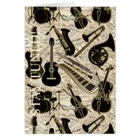 Sheet Music and Instruments Black/Gold ID481