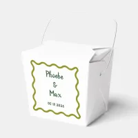 Handwritten Bold Whimsical Wavy Border Wedding  Favor Boxes