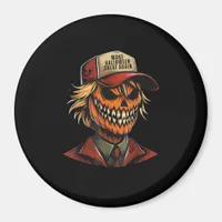 Funny Trumpkin Pumpkin Skeleton Make Halloween Gre Magnet