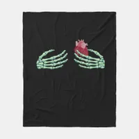 Halloween Skeleton Hands With Heart Classic Fleece Blanket