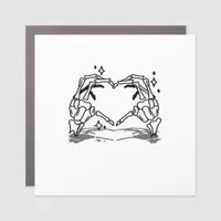 Skeleton Hand Heart Funny Design Car Magnet