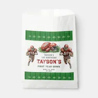 First Year Down Football 1st Birthday Party Favor Bag