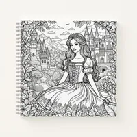 Fairytale Themed Princess and Castles Color Me Notebook