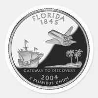 Florida State Faux Quarter Classic Round Sticker