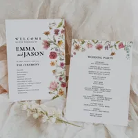 Wildflower Wedding Program 