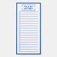 Dad Modern Blue Monogram To Do List  Magnetic Notepad