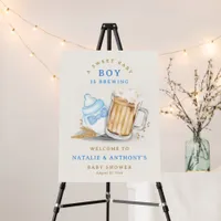 Beer Theme Baby Boy is Brewing Baby Shower Welcome Foam Board