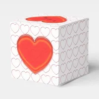Favor Box – Red Heart with Initials