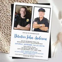 Police Law Enforcement Retirement 2 Photo Party Invitation