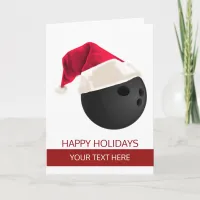 Christmas bowling Ball Santa Hat Greeting Cards