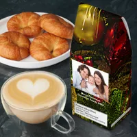 Red & Gold Christmas Ornaments Tree Custom Photo Roasted Coffee