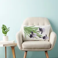 Purple Bearded Iris Trio Lumbar Pillow