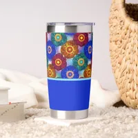 Stained Glass Abstract Red Green Blue Orange Insulated Tumbler