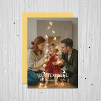 Trendy Modern Typography Family Christmas Photo Holiday Card