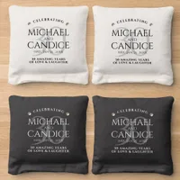 Elegant 30th Pearl Wedding Anniversary Celebration Cornhole Bags