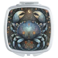 Cancer Zodiac Birth Sign Astrology Celestial Compact Mirror
