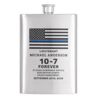Police Retirement Gift Personalize Thin Blue Line  Flask