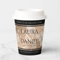 Elegant 28th Linen Wedding Anniversary Celebration Paper Cups