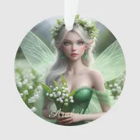 Beautiful May Fairy in Lilies of the Valley Ornament