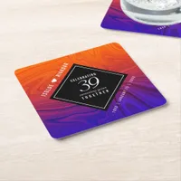 Elegant 39th Agate Wedding Anniversary Square Paper Coaster