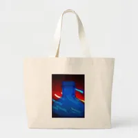 Blue Bottle and Lights Large Tote Bag