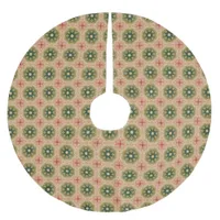 Green Pine Needles and Red Lace Tree Skirt