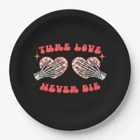Skeleton Hands Heart Design Classic Aesthetic Paper Plates
