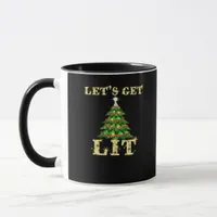Let's Get Lit Funny Christmas Drinking Classic Mug