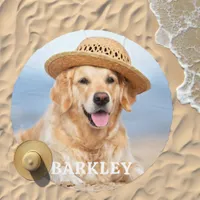 Cute Pet Dog Photo Personalized Simple Fun Round Beach Towel