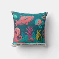 Enchanting Marine Life Underwater Nursery Accent Throw Pillow