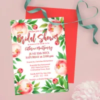 Elegant Peonies and Greenery Bridal Shower  Invitation