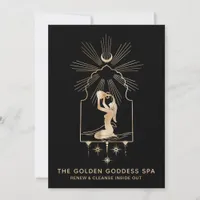 *~* Moon Stars Golden Goddess Sea Bathing 5x7 -2 Thank You Card
