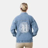 Fancy Victorian Calligraphy Monogram N Womens Denim Jacket