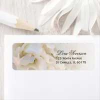 White Carnation Floral Return Address Label