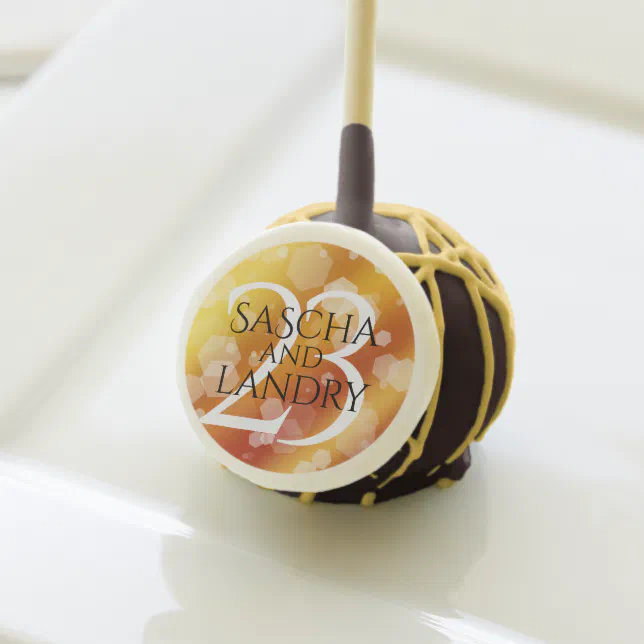 Elegant 23rd Imperial Topaz Wedding Anniversary Cake Pops