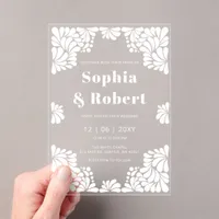 Mexican Talavera Wedding  Acrylic Invitations