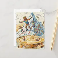 four bears ski to a bowl of porridge  postcard