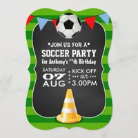 Soccer or Football Party Chalkboard Invitation