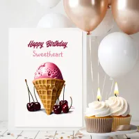 Happy Birthday Sweetheart | Ice Cream Themed Card