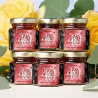 Elegant 40th Ruby Wedding Anniversary Celebration Honey Jar Favors
