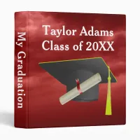 Graduation Group Class of 20XX Black Cap 3 Ring Binder