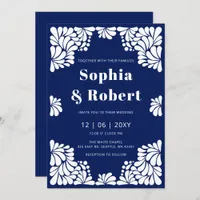 Mexican Blue Talavera Wedding Invitation