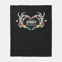 Skeleton Hand With Heart Classic Style Fleece Blanket