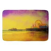 Yellow and Purple Santa Monica Pier Bath Mat