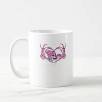 Halloween Skull Heart Hands Skeleton Beanie Design Coffee Mug